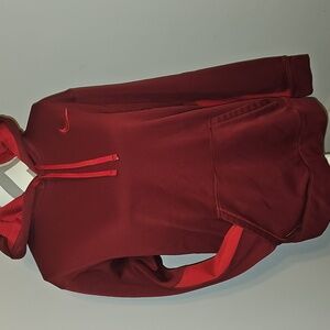 Nike Crimson Hoodie with Embroidered Swoosh